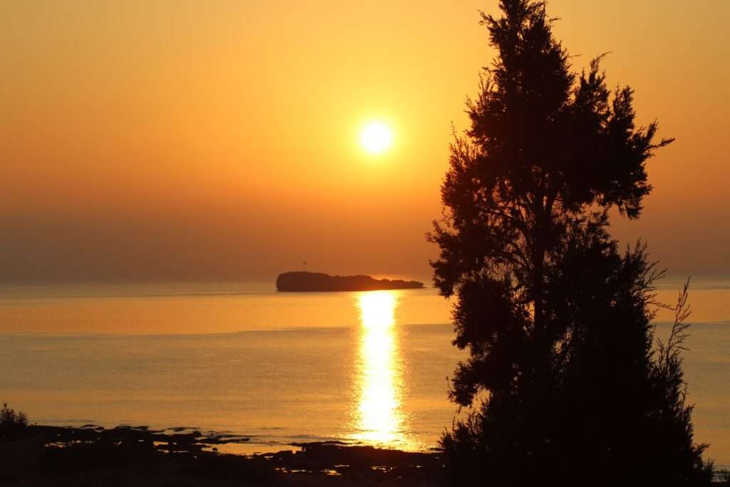 location de voiture Rhodes Coucher de Soleil